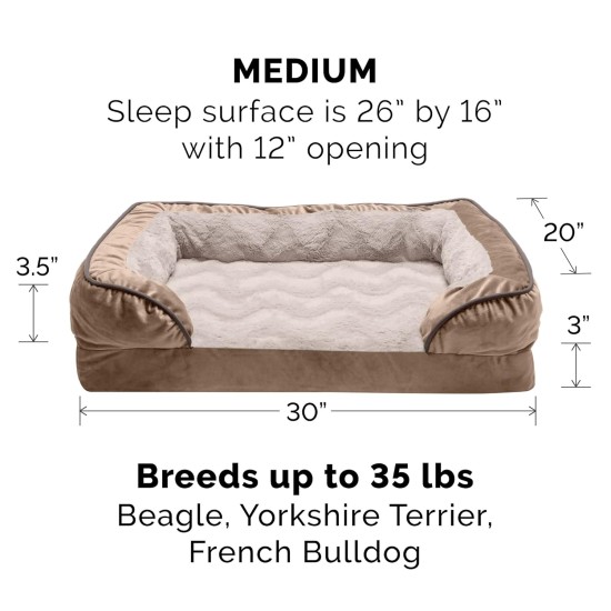 Furhaven Replacement Two Tone Faux Fur Suede L Shape Dog Bed Cover Machine Washable Stone Grey Medium Furhaven Replacement Two Tone Faux Fur Suede L Shape Dog Bed Cover Machine Washable Stone Grey Medium