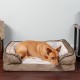 Furhaven Replacement Two Tone Faux Fur Suede L Shape Dog Bed Cover Machine Washable Stone Grey Medium Furhaven Replacement Two Tone Faux Fur Suede L Shape Dog Bed Cover Machine Washable Stone Grey Medium