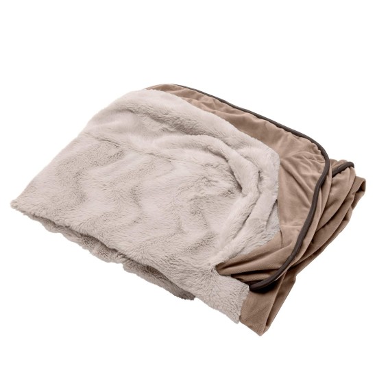 Furhaven Replacement Two Tone Faux Fur Suede L Shape Dog Bed Cover Machine Washable Stone Grey Medium Furhaven Replacement Two Tone Faux Fur Suede L Shape Dog Bed Cover Machine Washable Stone Grey Medium