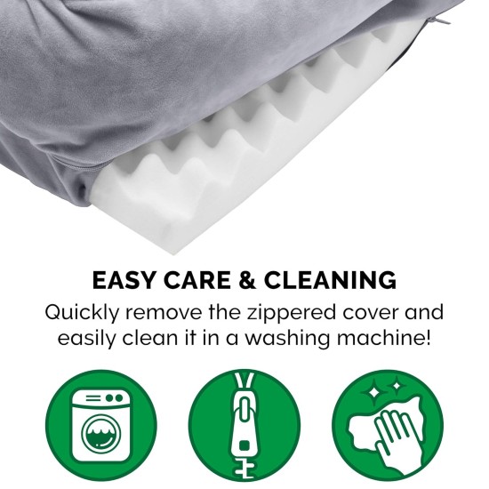 Furhaven Replacement Two Tone Faux Fur Suede L Shape Dog Bed Cover Machine Washable Stone Grey Medium Furhaven Replacement Two Tone Faux Fur Suede L Shape Dog Bed Cover Machine Washable Stone Grey Medium
