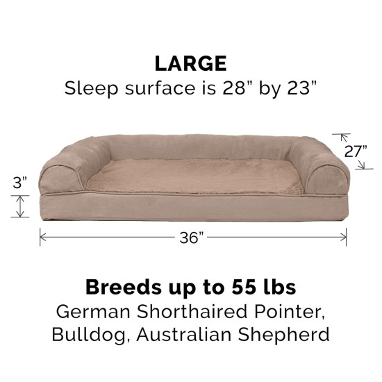 Furhaven Replacement Two Tone Faux Fur Suede L Shape Dog Bed Cover Machine Washable Stone Grey Medium Furhaven Replacement Two Tone Faux Fur Suede L Shape Dog Bed Cover Machine Washable Stone Grey Medium