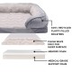 Furhaven Replacement Two Tone Faux Fur Suede L Shape Dog Bed Cover Machine Washable Stone Grey Medium Furhaven Replacement Two Tone Faux Fur Suede L Shape Dog Bed Cover Machine Washable Stone Grey Medium