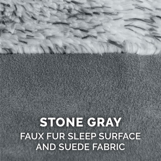 Furhaven Replacement Two Tone Faux Fur Suede L Shape Dog Bed Cover Machine Washable Stone Grey Medium Furhaven Replacement Two Tone Faux Fur Suede L Shape Dog Bed Cover Machine Washable Stone Grey Medium