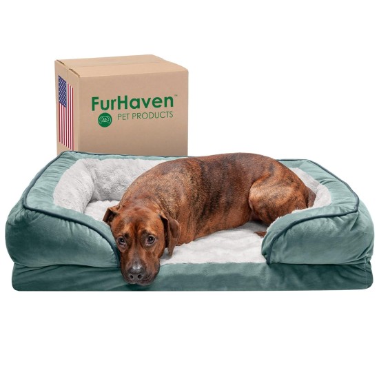 Furhaven Replacement Two Tone Faux Fur Suede L Shape Dog Bed Cover Machine Washable Stone Grey Medium Furhaven Replacement Two Tone Faux Fur Suede L Shape Dog Bed Cover Machine Washable Stone Grey Medium