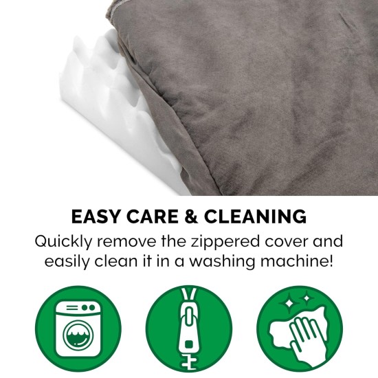 Furhaven Replacement Two Tone Faux Fur Suede L Shape Dog Bed Cover Machine Washable Stone Grey Medium Furhaven Replacement Two Tone Faux Fur Suede L Shape Dog Bed Cover Machine Washable Stone Grey Medium