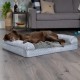 Furhaven Replacement Two Tone Faux Fur Suede L Shape Dog Bed Cover Machine Washable Stone Grey Medium Furhaven Replacement Two Tone Faux Fur Suede L Shape Dog Bed Cover Machine Washable Stone Grey Medium