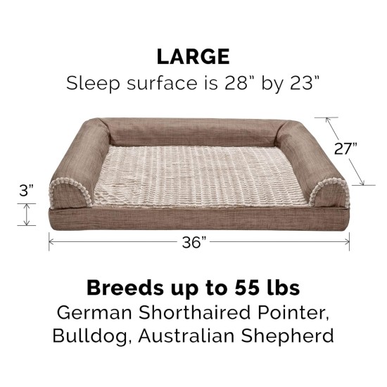 Furhaven Replacement Two Tone Faux Fur Suede L Shape Dog Bed Cover Machine Washable Stone Grey Medium Furhaven Replacement Two Tone Faux Fur Suede L Shape Dog Bed Cover Machine Washable Stone Grey Medium