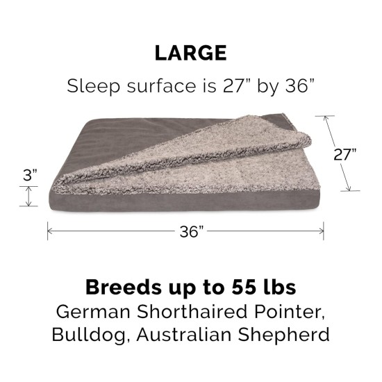 Furhaven Replacement Two Tone Faux Fur Suede L Shape Dog Bed Cover Machine Washable Stone Grey Medium Furhaven Replacement Two Tone Faux Fur Suede L Shape Dog Bed Cover Machine Washable Stone Grey Medium