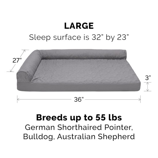 Furhaven Replacement Two Tone Faux Fur Suede L Shape Dog Bed Cover Machine Washable Stone Grey Medium Furhaven Replacement Two Tone Faux Fur Suede L Shape Dog Bed Cover Machine Washable Stone Grey Medium