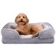 Furhaven Replacement Two Tone Faux Fur Suede L Shape Dog Bed Cover Machine Washable Stone Grey Medium Furhaven Replacement Two Tone Faux Fur Suede L Shape Dog Bed Cover Machine Washable Stone Grey Medium