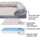 Furhaven Replacement Two Tone Faux Fur Suede L Shape Dog Bed Cover Machine Washable Stone Grey Medium Furhaven Replacement Two Tone Faux Fur Suede L Shape Dog Bed Cover Machine Washable Stone Grey Medium