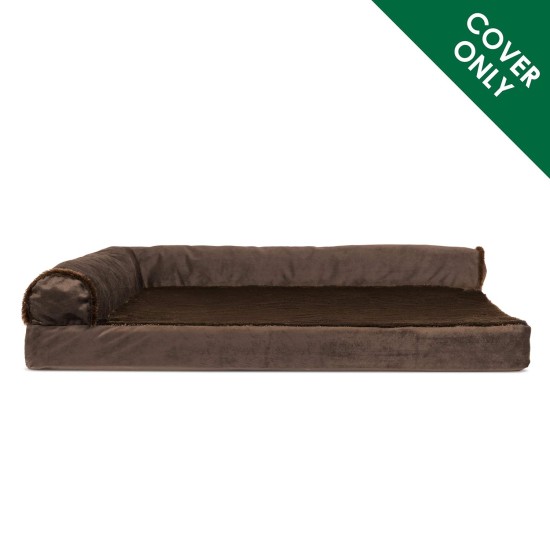 Furhaven Replacement Two Tone Faux Fur Suede L Shape Dog Bed Cover Machine Washable Stone Grey Medium Furhaven Replacement Two Tone Faux Fur Suede L Shape Dog Bed Cover Machine Washable Stone Grey Medium