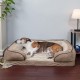 Furhaven Replacement Two Tone Faux Fur Suede L Shape Dog Bed Cover Machine Washable Stone Grey Medium Furhaven Replacement Two Tone Faux Fur Suede L Shape Dog Bed Cover Machine Washable Stone Grey Medium