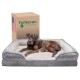 Furhaven Replacement Two Tone Faux Fur Suede L Shape Dog Bed Cover Machine Washable Stone Grey Medium Furhaven Replacement Two Tone Faux Fur Suede L Shape Dog Bed Cover Machine Washable Stone Grey Medium