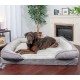 Furhaven Replacement Two Tone Faux Fur Suede L Shape Dog Bed Cover Machine Washable Stone Grey Medium Furhaven Replacement Two Tone Faux Fur Suede L Shape Dog Bed Cover Machine Washable Stone Grey Medium