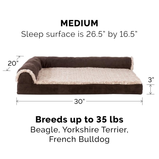 Furhaven Replacement Two Tone Faux Fur Suede L Shape Dog Bed Cover Machine Washable Stone Grey Medium Furhaven Replacement Two Tone Faux Fur Suede L Shape Dog Bed Cover Machine Washable Stone Grey Medium
