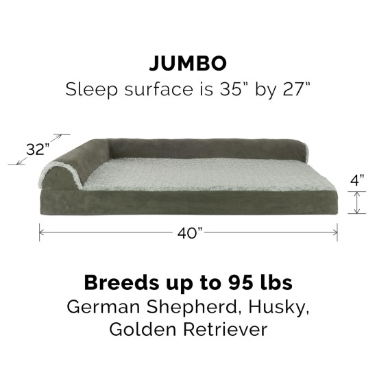 Furhaven Replacement Two Tone Faux Fur Suede L Shape Dog Bed Cover Machine Washable Stone Grey Medium Furhaven Replacement Two Tone Faux Fur Suede L Shape Dog Bed Cover Machine Washable Stone Grey Medium