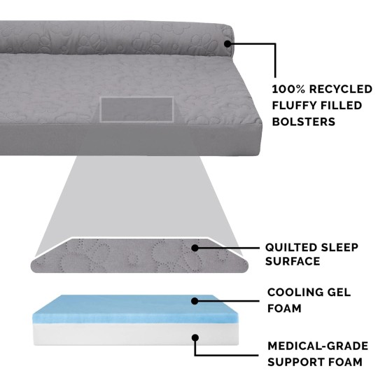 Furhaven Replacement Two Tone Faux Fur Suede L Shape Dog Bed Cover Machine Washable Stone Grey Medium Furhaven Replacement Two Tone Faux Fur Suede L Shape Dog Bed Cover Machine Washable Stone Grey Medium