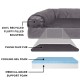 Furhaven Replacement Two Tone Faux Fur Suede L Shape Dog Bed Cover Machine Washable Stone Grey Medium Furhaven Replacement Two Tone Faux Fur Suede L Shape Dog Bed Cover Machine Washable Stone Grey Medium
