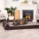 Furhaven Replacement Two Tone Faux Fur Suede L Shape Dog Bed Cover Machine Washable Stone Grey Medium Furhaven Replacement Two Tone Faux Fur Suede L Shape Dog Bed Cover Machine Washable Stone Grey Medium