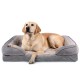 Furhaven Replacement Two Tone Faux Fur Suede L Shape Dog Bed Cover Machine Washable Stone Grey Medium Furhaven Replacement Two Tone Faux Fur Suede L Shape Dog Bed Cover Machine Washable Stone Grey Medium