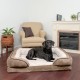 Furhaven Replacement Two Tone Faux Fur Suede L Shape Dog Bed Cover Machine Washable Stone Grey Medium Furhaven Replacement Two Tone Faux Fur Suede L Shape Dog Bed Cover Machine Washable Stone Grey Medium