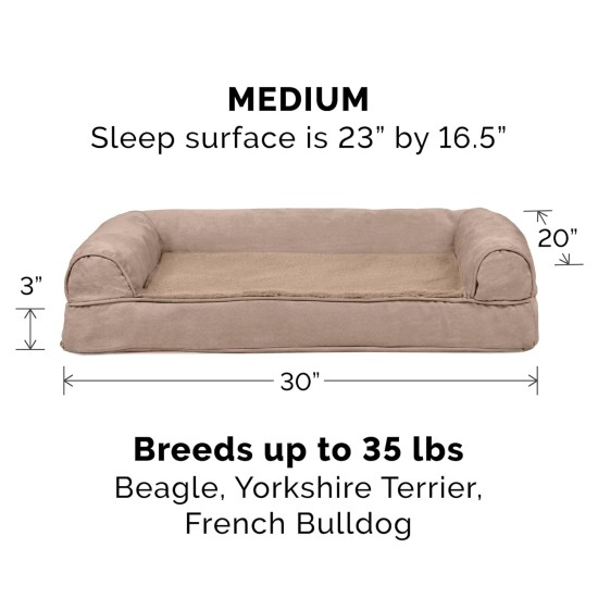 Furhaven Replacement Two Tone Faux Fur Suede L Shape Dog Bed Cover Machine Washable Stone Grey Medium Furhaven Replacement Two Tone Faux Fur Suede L Shape Dog Bed Cover Machine Washable Stone Grey Medium