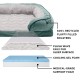 Furhaven Replacement Two Tone Faux Fur Suede L Shape Dog Bed Cover Machine Washable Stone Grey Medium Furhaven Replacement Two Tone Faux Fur Suede L Shape Dog Bed Cover Machine Washable Stone Grey Medium