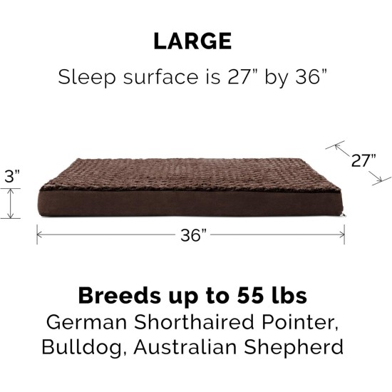 Furhaven Ultra Plush Replacement Faux Fur & Suede Dog Bed Cover Chocolate Brown Large Furhaven Ultra Plush Replacement Faux Fur & Suede Dog Bed Cover Chocolate Brown Large