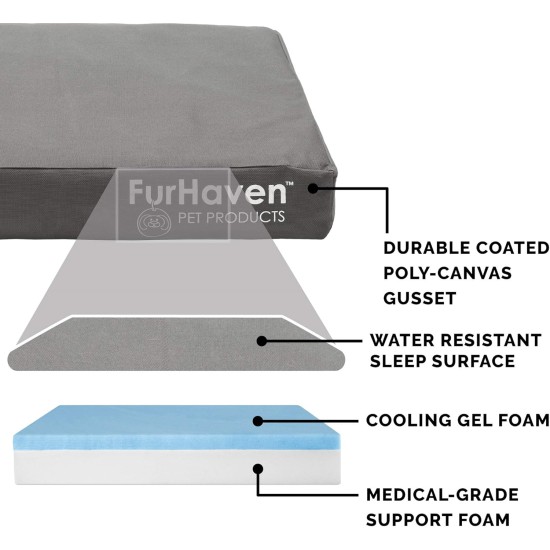 Furhaven Water Resistant Replacement Cover for Dog Bed Indoor Outdoor Logo Print Stone Grey Large Furhaven Water Resistant Replacement Cover for Dog Bed Indoor Outdoor Logo Print Stone Grey Large