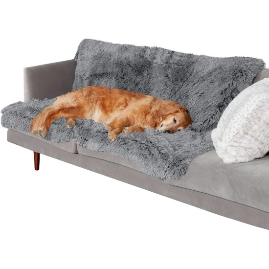 Furhaven Waterproof Throw Blanket for Dogs and House Cats Washable - Shaggy Plush Calming Long Faux Fur & Velvet Dog Blanket - Grey, XL Furhaven Waterproof Throw Blanket for Dogs and House Cats Washable - Shaggy Plush Calming Long Faux Fur & Velvet Dog Blanket - Grey, XL