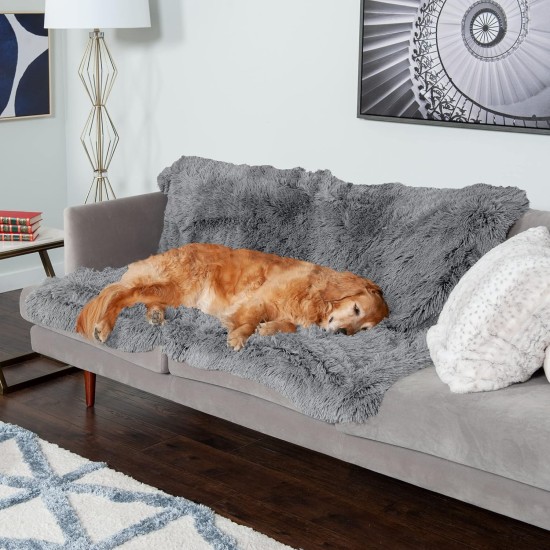 Furhaven Waterproof Throw Blanket for Dogs and House Cats Washable - Shaggy Plush Calming Long Faux Fur & Velvet Dog Blanket - Grey, XL Furhaven Waterproof Throw Blanket for Dogs and House Cats Washable - Shaggy Plush Calming Long Faux Fur & Velvet Dog Blanket - Grey, XL
