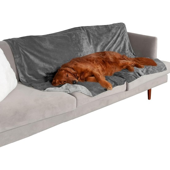 Furhaven XL Waterproof Calming Plush Long Faux Fur & Velvet Dog Blanket, Washable, Taupe, Extra Large Furhaven XL Waterproof Calming Plush Long Faux Fur & Velvet Dog Blanket, Washable, Taupe, Extra Large