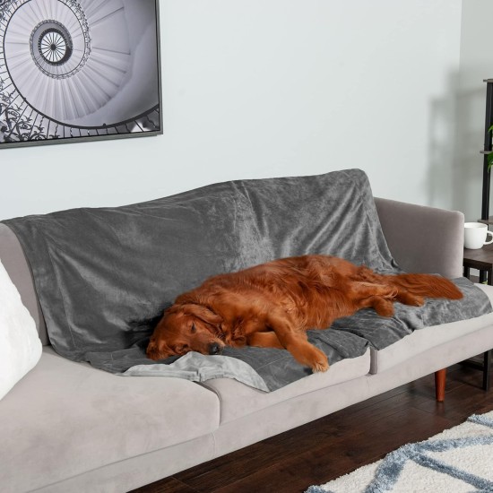 Furhaven XL Waterproof Calming Plush Long Faux Fur & Velvet Dog Blanket, Washable, Taupe, Extra Large Furhaven XL Waterproof Calming Plush Long Faux Fur & Velvet Dog Blanket, Washable, Taupe, Extra Large