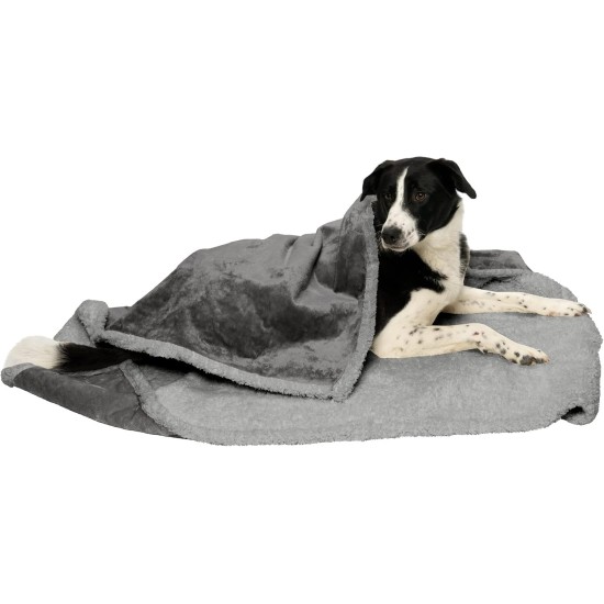 Furhaven XL Waterproof Calming Plush Long Faux Fur & Velvet Dog Blanket, Washable, Taupe, Extra Large Furhaven XL Waterproof Calming Plush Long Faux Fur & Velvet Dog Blanket, Washable, Taupe, Extra Large