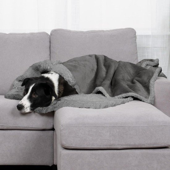 Furhaven XL Waterproof Calming Plush Long Faux Fur & Velvet Dog Blanket, Washable, Taupe, Extra Large Furhaven XL Waterproof Calming Plush Long Faux Fur & Velvet Dog Blanket, Washable, Taupe, Extra Large