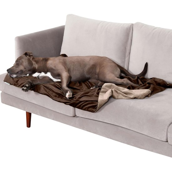 Furhaven XL Waterproof Calming Plush Long Faux Fur & Velvet Dog Blanket, Washable, Taupe, Extra Large Furhaven XL Waterproof Calming Plush Long Faux Fur & Velvet Dog Blanket, Washable, Taupe, Extra Large