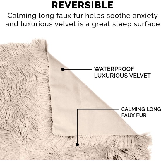 Furhaven XL Waterproof Calming Plush Long Faux Fur & Velvet Dog Blanket, Washable, Taupe, Extra Large Furhaven XL Waterproof Calming Plush Long Faux Fur & Velvet Dog Blanket, Washable, Taupe, Extra Large