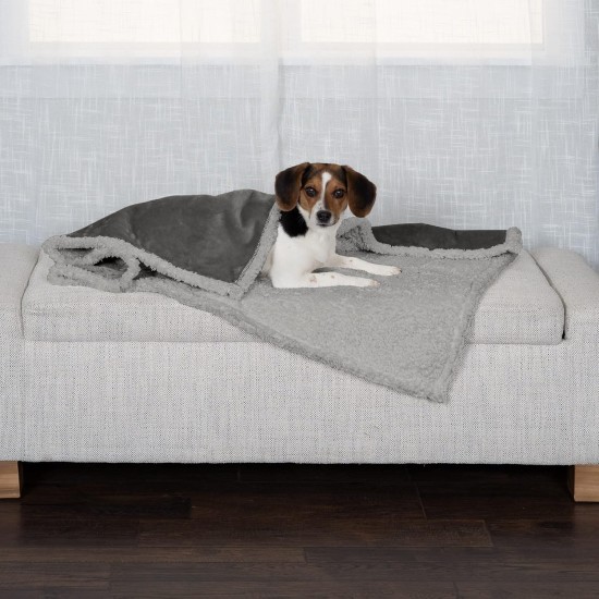 Furhaven XL Waterproof Calming Plush Long Faux Fur & Velvet Dog Blanket, Washable, Taupe, Extra Large Furhaven XL Waterproof Calming Plush Long Faux Fur & Velvet Dog Blanket, Washable, Taupe, Extra Large