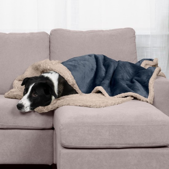 Furhaven XL Waterproof Calming Plush Long Faux Fur & Velvet Dog Blanket, Washable, Taupe, Extra Large Furhaven XL Waterproof Calming Plush Long Faux Fur & Velvet Dog Blanket, Washable, Taupe, Extra Large