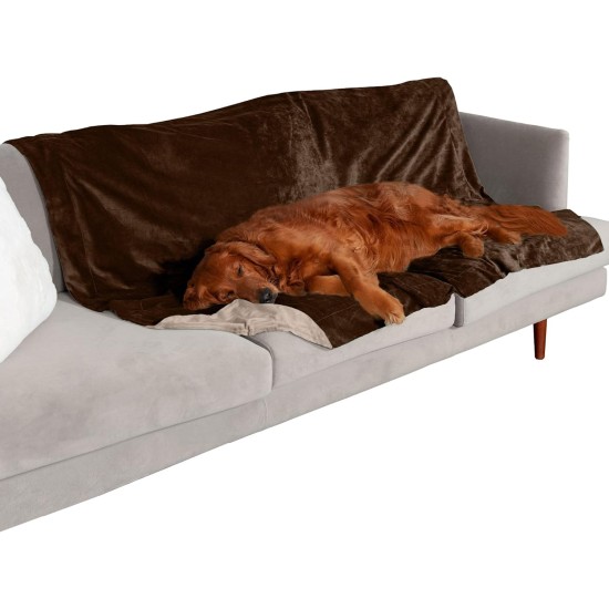 Furhaven XL Waterproof Calming Plush Long Faux Fur & Velvet Dog Blanket, Washable, Taupe, Extra Large Furhaven XL Waterproof Calming Plush Long Faux Fur & Velvet Dog Blanket, Washable, Taupe, Extra Large