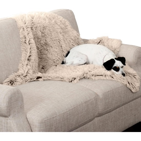 Furhaven XL Waterproof Calming Plush Long Faux Fur & Velvet Dog Blanket, Washable, Taupe, Extra Large Furhaven XL Waterproof Calming Plush Long Faux Fur & Velvet Dog Blanket, Washable, Taupe, Extra Large