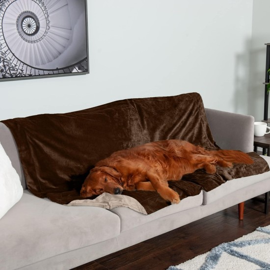 Furhaven XL Waterproof Calming Plush Long Faux Fur & Velvet Dog Blanket, Washable, Taupe, Extra Large Furhaven XL Waterproof Calming Plush Long Faux Fur & Velvet Dog Blanket, Washable, Taupe, Extra Large