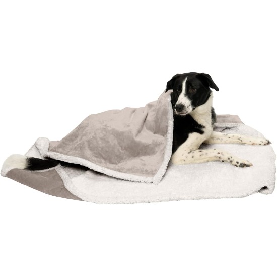 Furhaven XL Waterproof Calming Plush Long Faux Fur & Velvet Dog Blanket, Washable, Taupe, Extra Large Furhaven XL Waterproof Calming Plush Long Faux Fur & Velvet Dog Blanket, Washable, Taupe, Extra Large