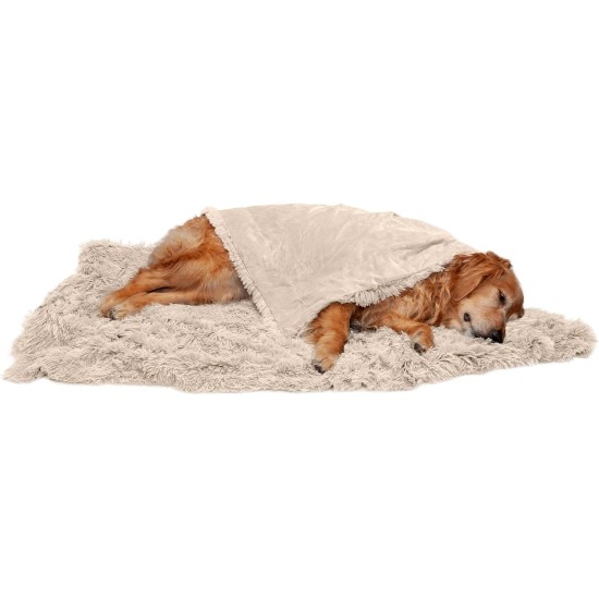 Furhaven XL Waterproof Calming Plush Long Faux Fur & Velvet Dog Blanket, Washable, Taupe, Extra Large Furhaven XL Waterproof Calming Plush Long Faux Fur & Velvet Dog Blanket, Washable, Taupe, Extra Large