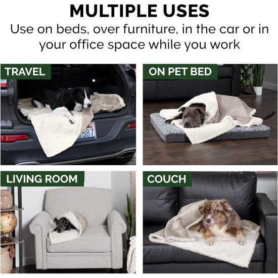 Furhaven XL Waterproof Two-Tone Luxe Velvet Dog Blanket, Washable, Celadon Green, Extra Large Furhaven XL Waterproof Two-Tone Luxe Velvet Dog Blanket, Washable, Celadon Green, Extra Large