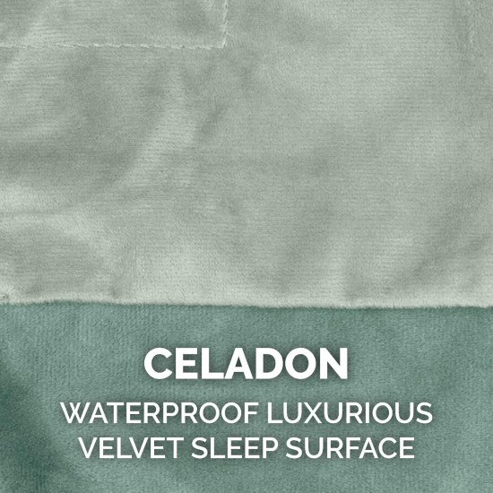 Furhaven XL Waterproof Two-Tone Luxe Velvet Dog Blanket, Washable, Celadon Green, Extra Large Furhaven XL Waterproof Two-Tone Luxe Velvet Dog Blanket, Washable, Celadon Green, Extra Large
