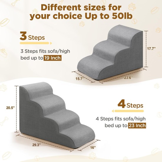 Gimars Extra Large Heavy Duty High Density Foam 30D Dog Stairs for High Beds Sofas for Small Medium Dogs Non-Slip Ladder for Dogs Gimars Extra Large Heavy Duty High Density Foam 30D Dog Stairs for High Beds Sofas for Small Medium Dogs Non-Slip Ladder for Dogs
