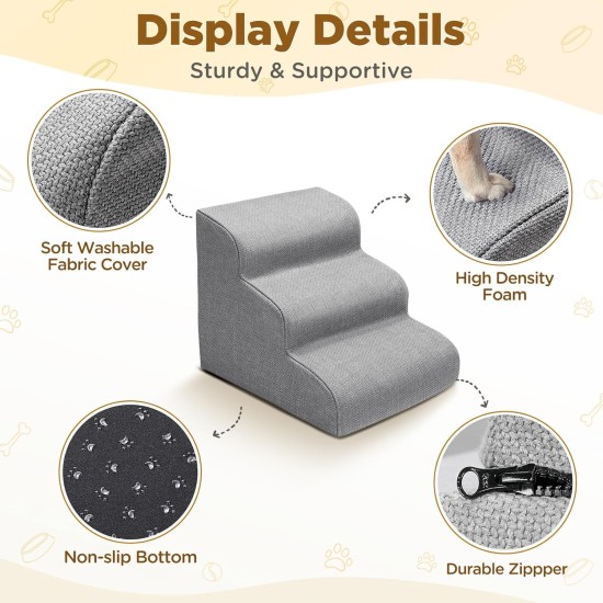 Gimars Extra Large Heavy Duty High Density Foam 30D Dog Stairs for High Beds Sofas for Small Medium Dogs Non-Slip Ladder for Dogs Gimars Extra Large Heavy Duty High Density Foam 30D Dog Stairs for High Beds Sofas for Small Medium Dogs Non-Slip Ladder for Dogs