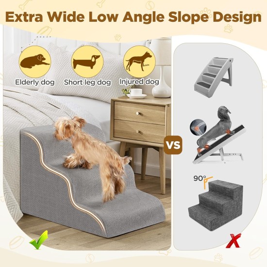 Gimars Extra Large Heavy Duty High Density Foam 30D Dog Stairs for High Beds Sofas for Small Medium Dogs Non-Slip Ladder for Dogs Gimars Extra Large Heavy Duty High Density Foam 30D Dog Stairs for High Beds Sofas for Small Medium Dogs Non-Slip Ladder for Dogs
